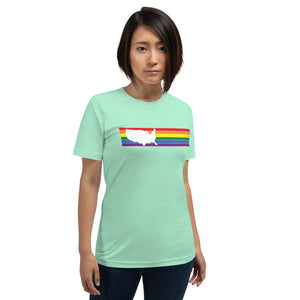 United States Retro Rainbow Solid Short-Sleeve Unisex T-Shirt