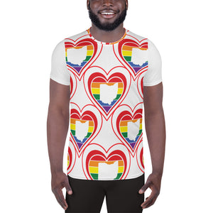 Ohio Retro Pride Heart Pattern - All-Over Print Men's Athletic T-shirt