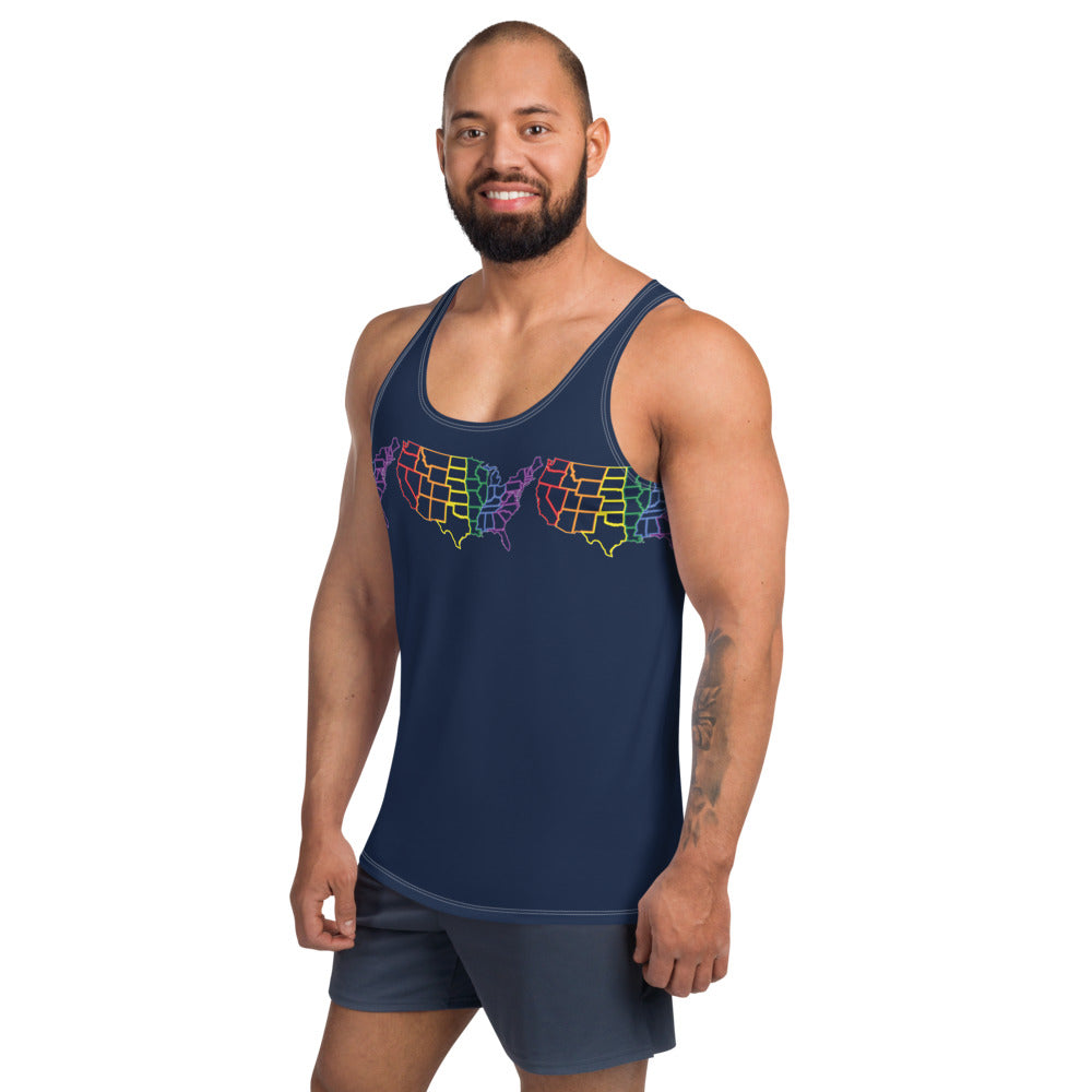United States Rainbow States - All Over Print - Unisex Tank Top