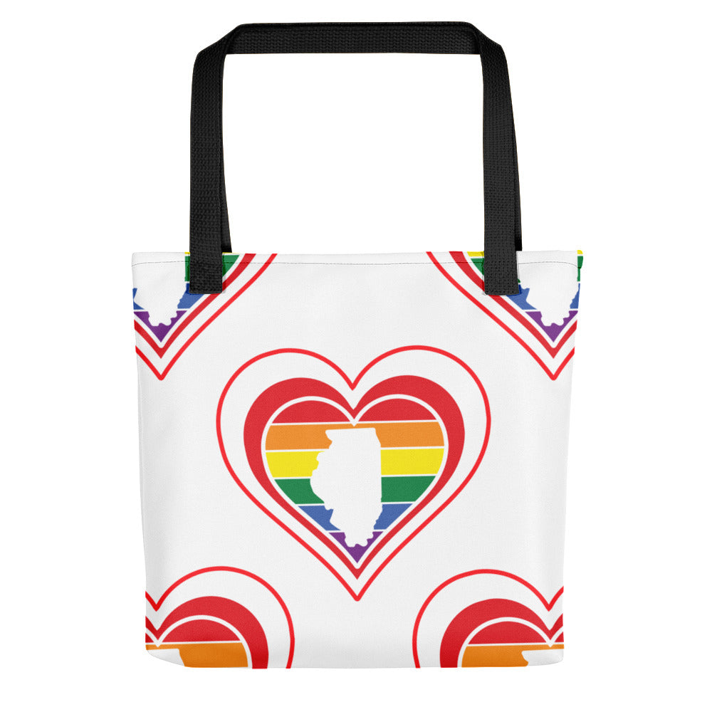 Illinois Retro Pride Heart - Tote bag