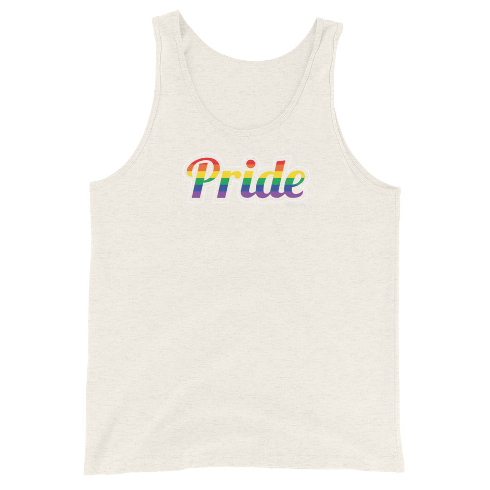 Just say Pride - Rainbow with outline - Unisex Tank Top