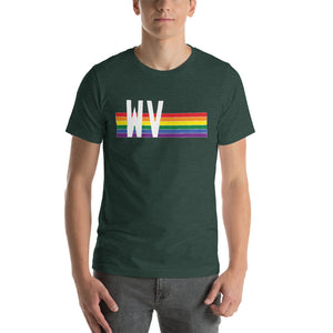 West Virginia Pride Retro Rainbow Short-Sleeve Unisex T-Shirt