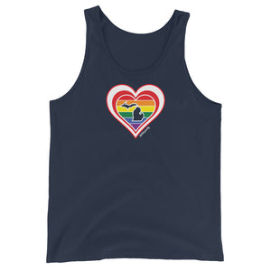 Michigan Retro Pride Heart - Unisex Tank Top