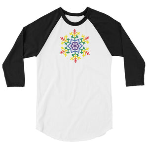 Pride Burst Snowflake Winte - 3/4 sleeve raglan shirt