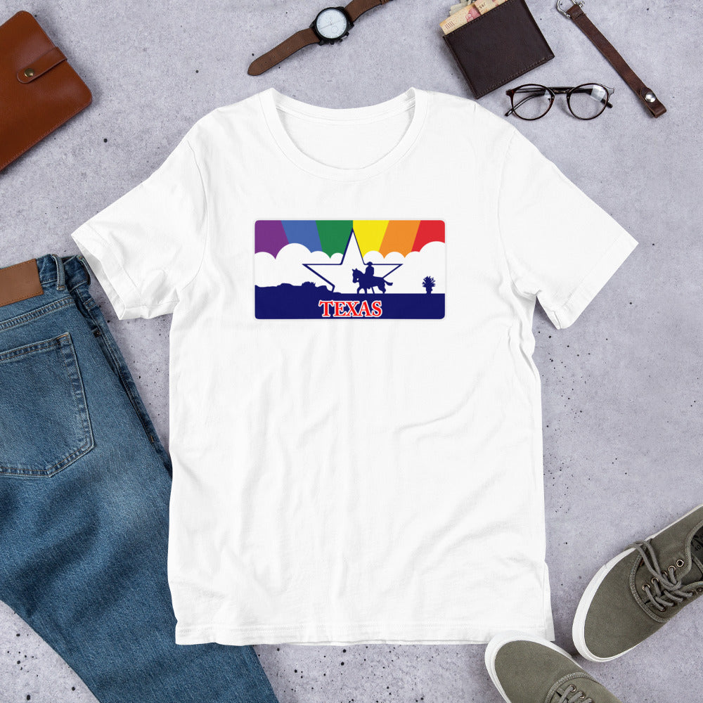 Texas Pride Rainbow Sunset - Short-Sleeve Unisex T-Shirt