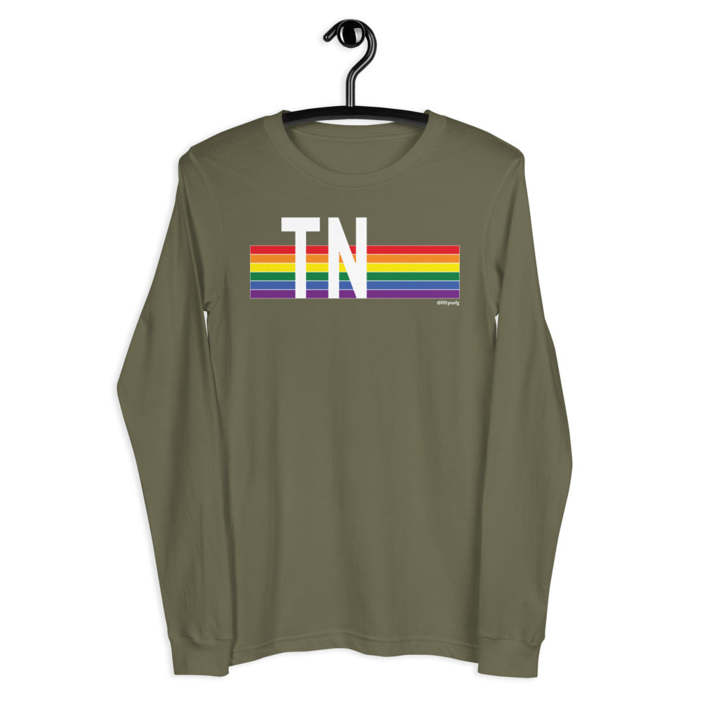 Tennessee Pride Retro Rainbow - Unisex Long Sleeve Tee