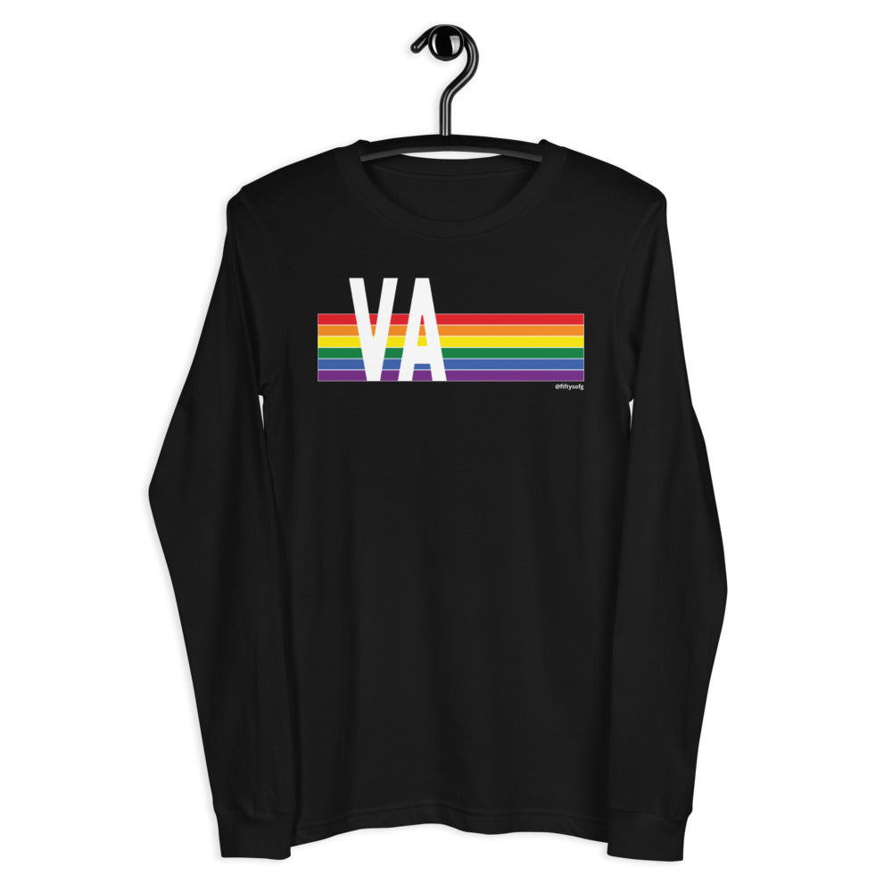 Virginia Pride Retro Rainbow - Unisex Long Sleeve Tee