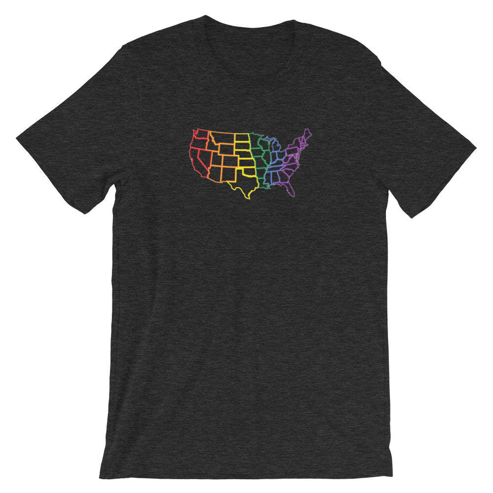 United States Rainbow States Short-Sleeve Unisex T-Shirt