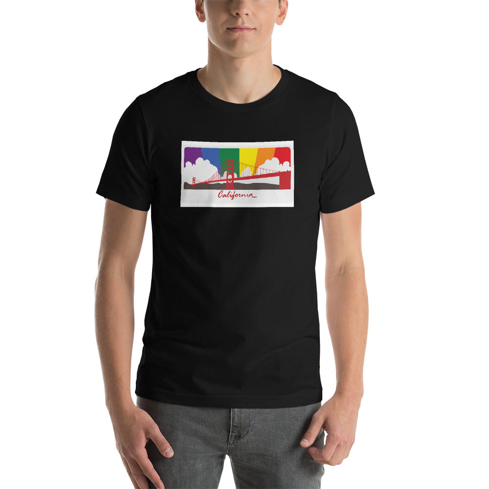 California Rainbow Sunset - CA Pride - Short-Sleeve Unisex T-Shirt