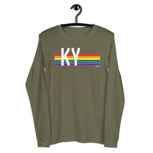 Kentucky Pride Retro Rainbow - Unisex Long Sleeve Tee