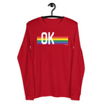 Oklahoma Pride Retro Rainbow - Unisex Long Sleeve Tee