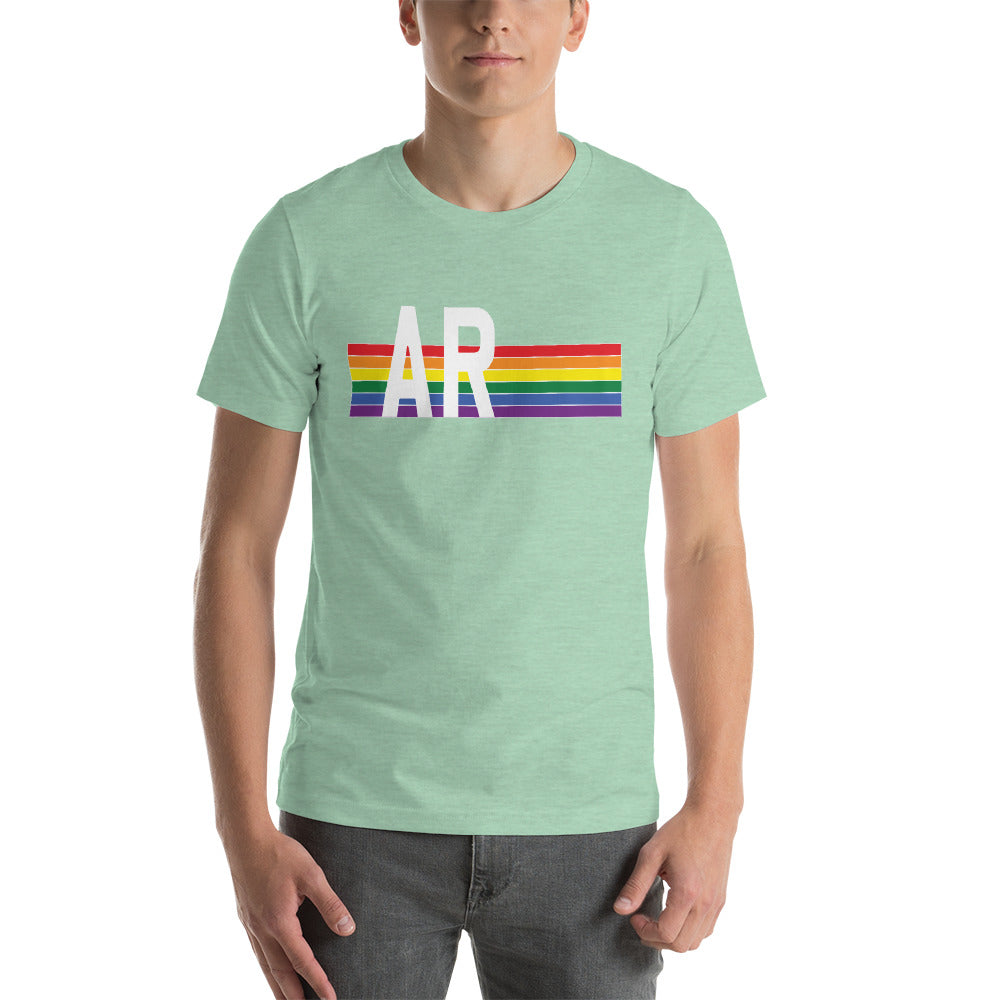 Arkansas Pride Retro Rainbow Short-Sleeve Unisex T-Shirt