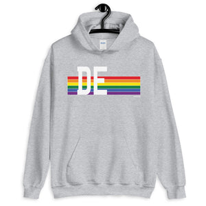 Delaware Pride Retro Rainbow - Unisex Hoodie