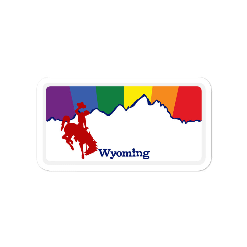 Wyoming Pride Rainbow Sunset sticker