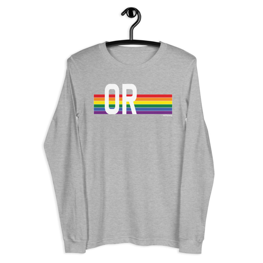 Oregon Pride Retro Rainbow - Unisex Long Sleeve Tee