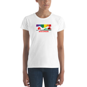 Wisconsin Pride Rainbow Sunset Women's short sleeve t-shirt