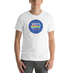 VOTE PROUD - Circle - America Proud - Retro Pride - Short-Sleeve Unisex T-Shirt
