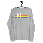 Michigan Pride Retro Rainbow - Unisex Long Sleeve Tee