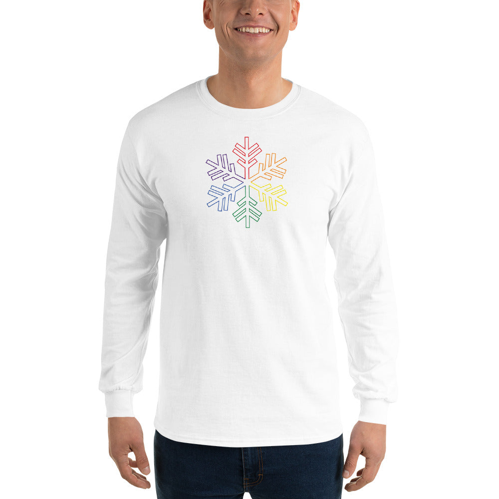 Pride Outline Snowflake Winter - Men’s Long Sleeve Shirt