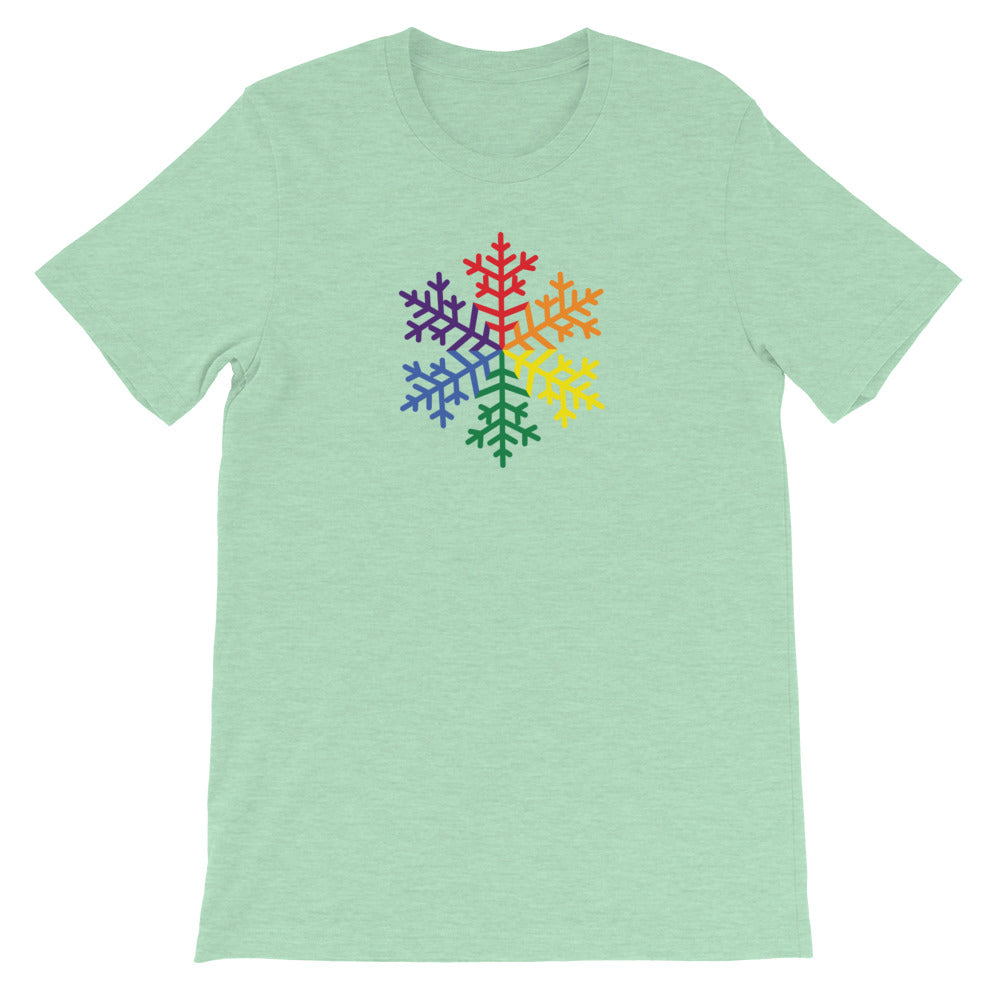 Pride Rainbow Snowflake Winter - Short-Sleeve Unisex T-Shirt