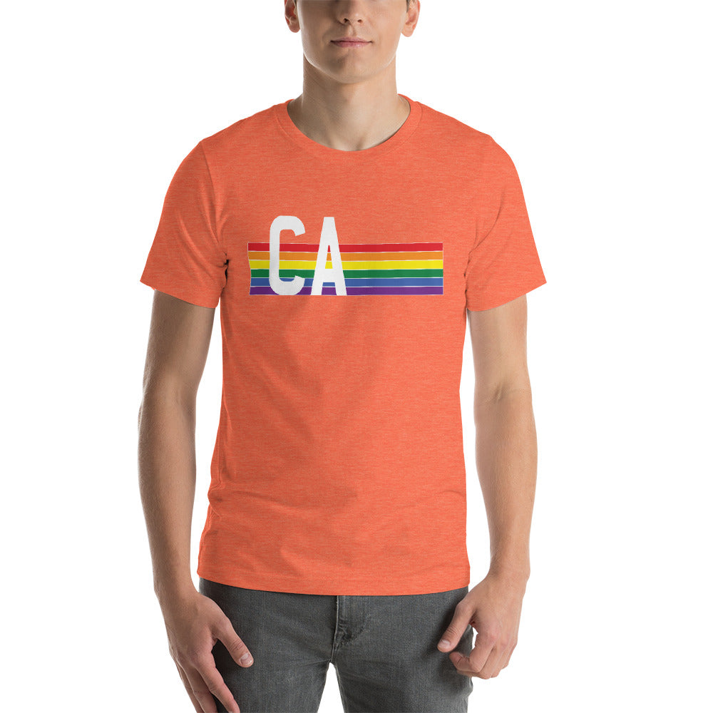 California Pride Retro Rainbow Short-Sleeve Unisex T-Shirt