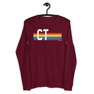 Connecticut Pride Retro Rainbow - Unisex Long Sleeve Tee