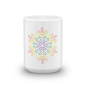 Pride Burst Outline Snowflake Winter Mug