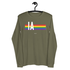 Iowa Pride Retro Rainbow - Unisex Long Sleeve Tee