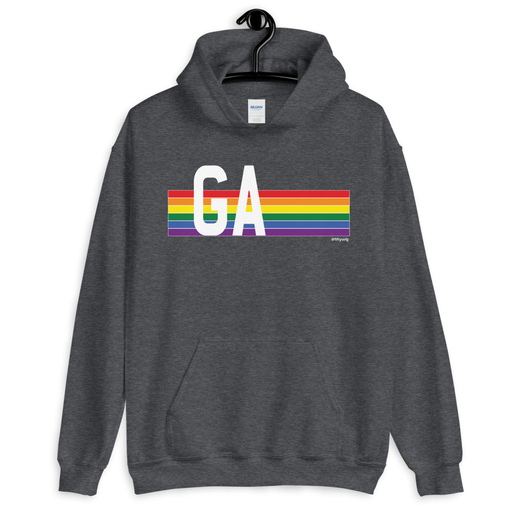 Georgia Pride Retro Rainbow - Unisex Hoodie