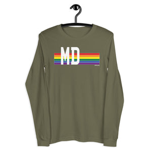Maryland Pride Retro Rainbow - Unisex Long Sleeve Tee