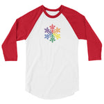Pride Rainbow Snowflake Winter - 3/4 sleeve raglan shirt