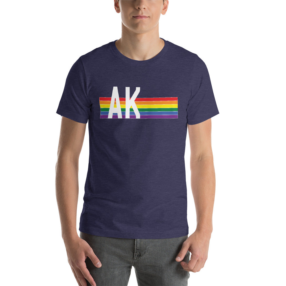 Alaska Pride Retro Rainbow Short-Sleeve Unisex T-Shirt