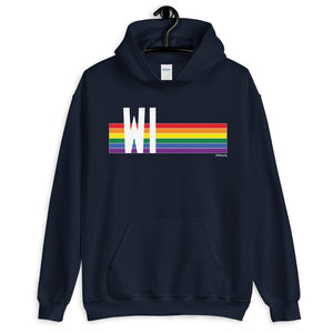 Wisconsin Pride Retro Rainbow - Unisex Hoodie