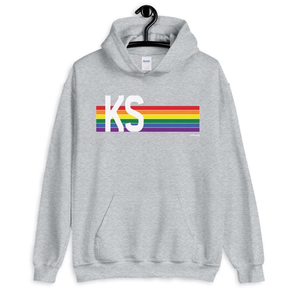 Kansas Pride Retro Rainbow - Unisex Hoodie