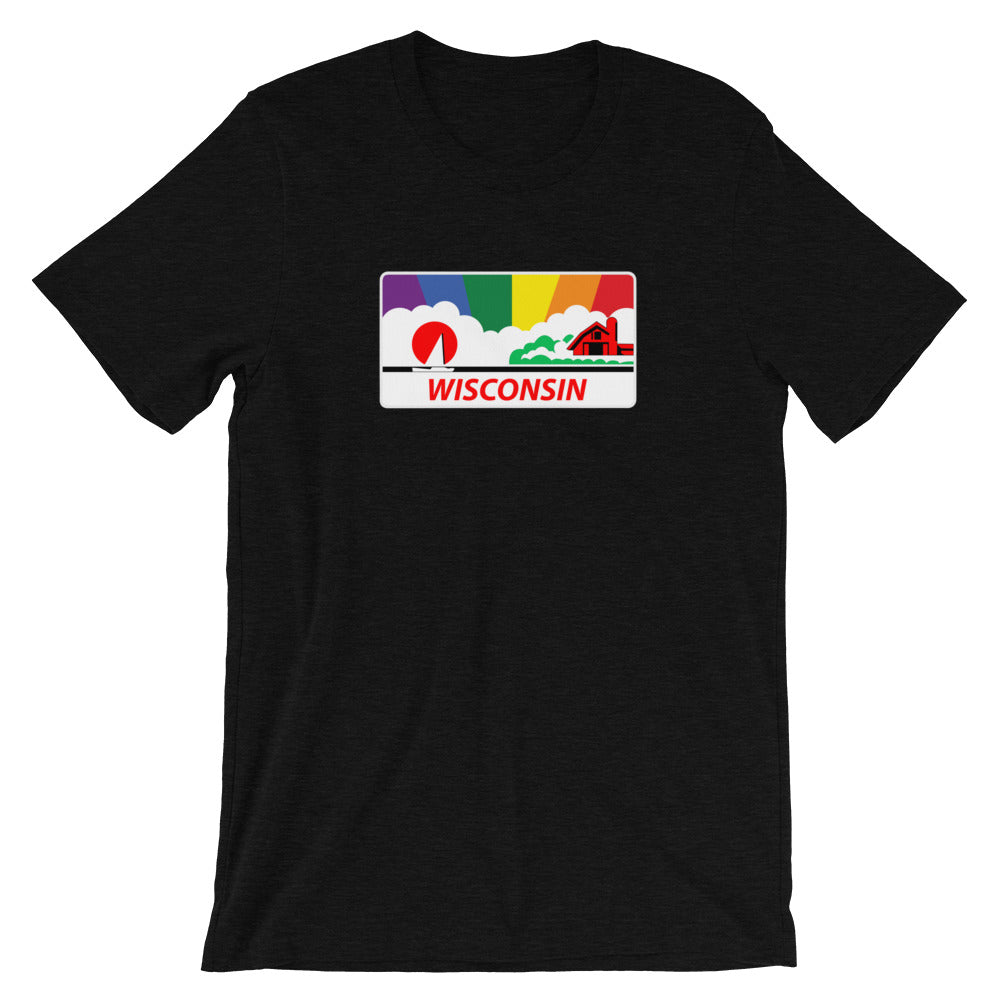 Wisconsin Pride Rainbow Sunset Short-Sleeve Unisex T-Shirt