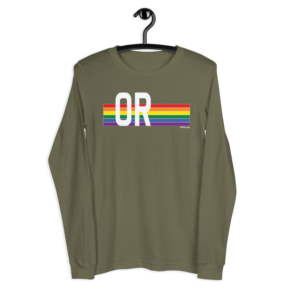 Oregon Pride Retro Rainbow - Unisex Long Sleeve Tee