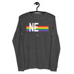 Nebraska Pride Retro Rainbow - Unisex Long Sleeve Tee