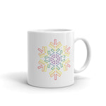 Pride Burst Outline Snowflake Winter Mug