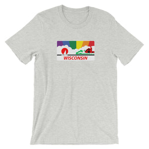 Wisconsin Pride Rainbow Sunset Short-Sleeve Unisex T-Shirt