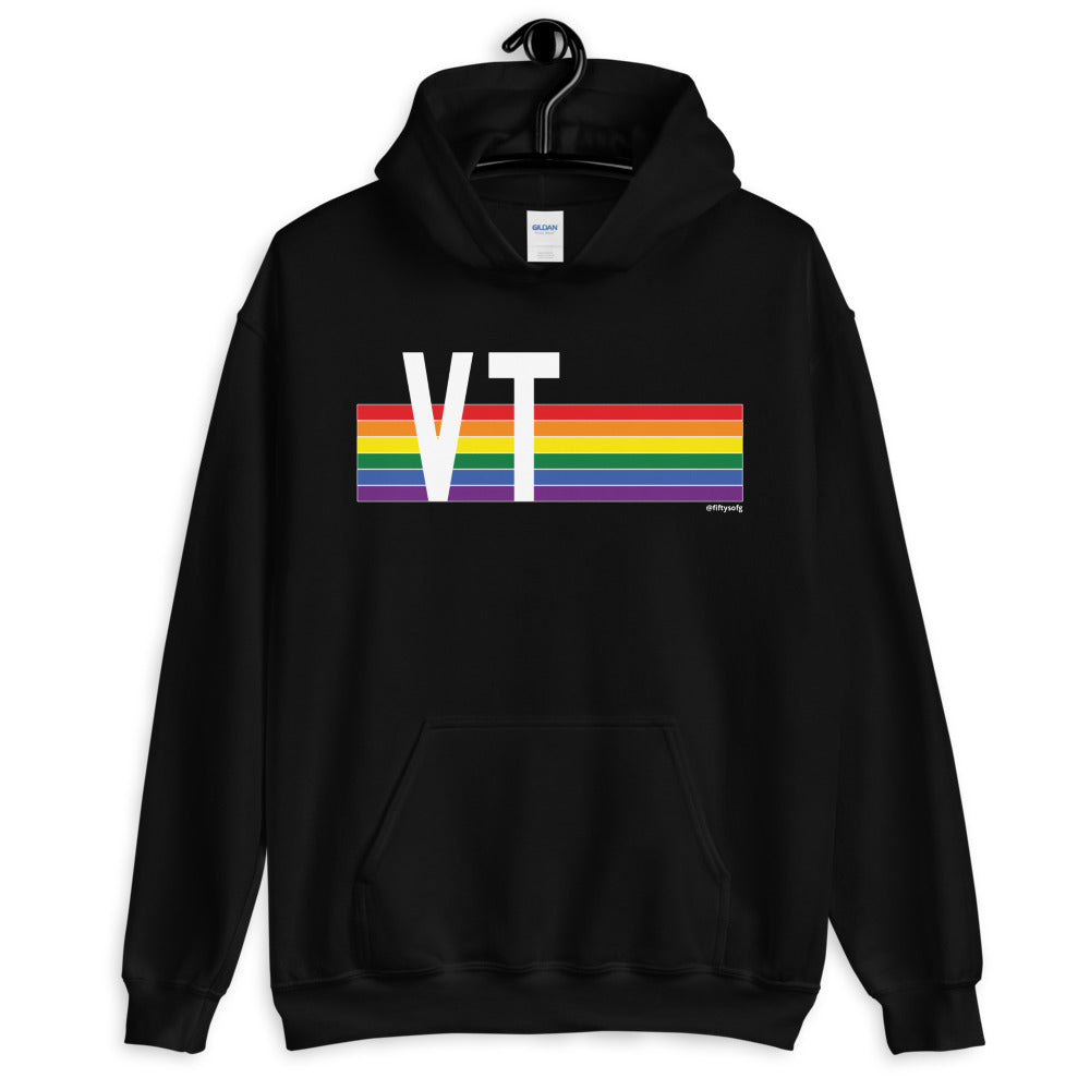 Vermont Pride Retro Rainbow - Unisex Hoodie