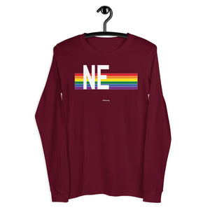 Nebraska Pride Retro Rainbow - Unisex Long Sleeve Tee