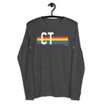 Connecticut Pride Retro Rainbow - Unisex Long Sleeve Tee