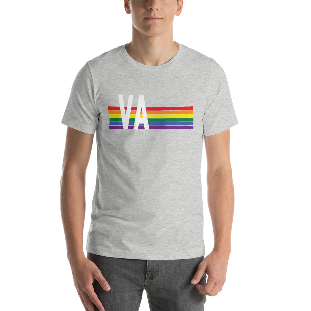 Virginia Pride Retro Rainbow Short-Sleeve Unisex T-Shirt