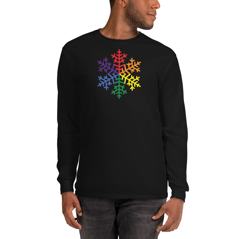 Pride Rainbow Snowflake Winter - Men’s Long Sleeve Shirt