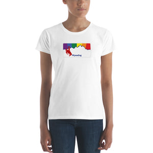 Wyoming Pride Rainbow Sunset Women's short sleeve t-shirt