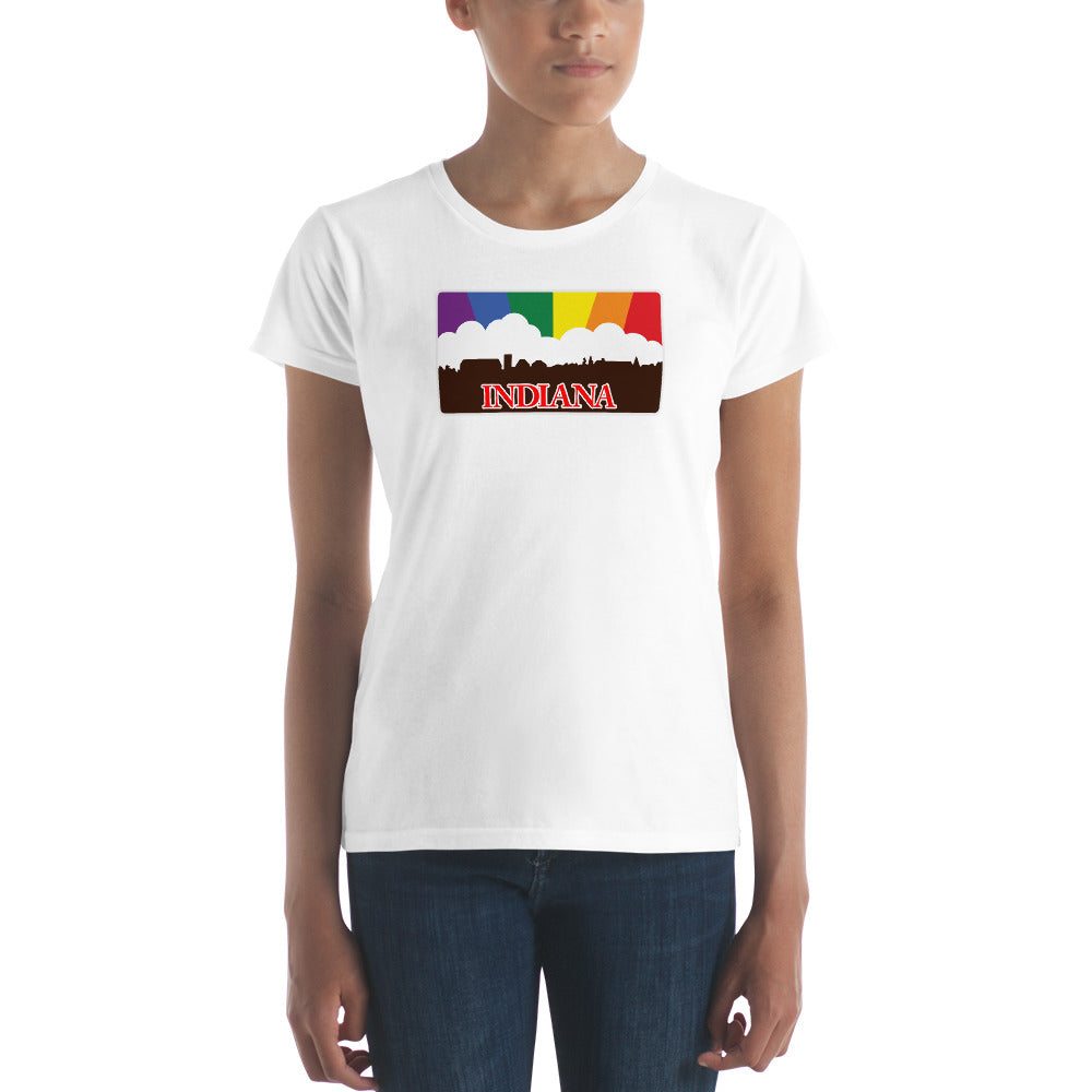 Indiana Pride Rainbow Sunset Women's short sleeve t-shirt
