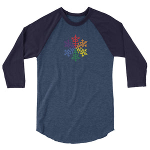 Pride Rainbow Snowflake Winter - 3/4 sleeve raglan shirt