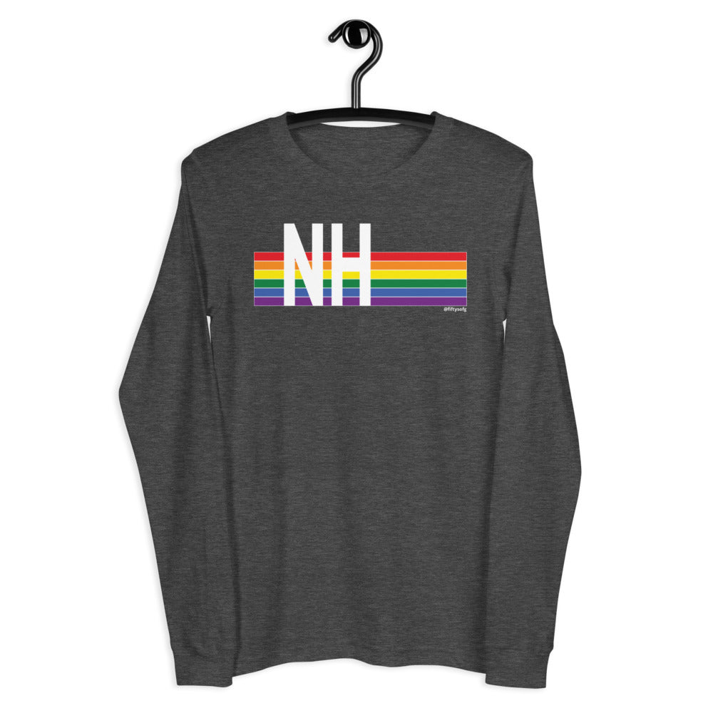 New Hampshire Pride Retro Rainbow - Unisex Long Sleeve Tee