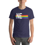 Nebraska Pride Retro Rainbow Short-Sleeve Unisex T-Shirt