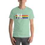 Massachusetts Pride Retro Rainbow Short-Sleeve Unisex T-Shirt